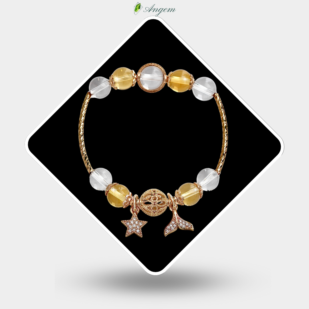 Vòng Trắng mix TA vàng + charm bạc_vàng