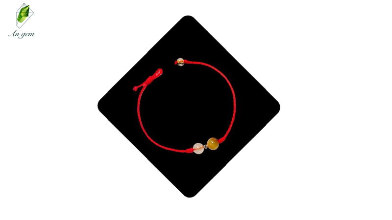 Lắc tay vòng tay Chỉ Đỏ MIX 2 ĐÁ HẠT TRÒN