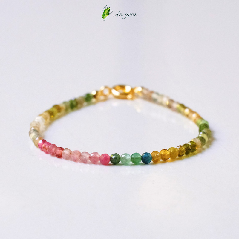 đá Tourmaline dạng móc khóa free size mạ vàng