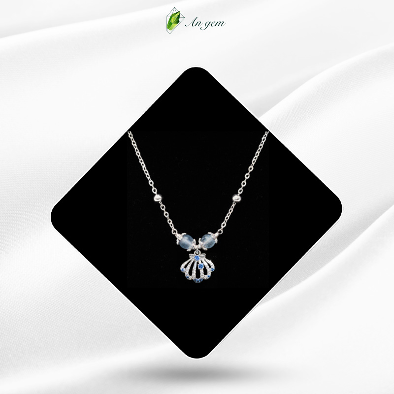 Aquamarine charm mạ bạc