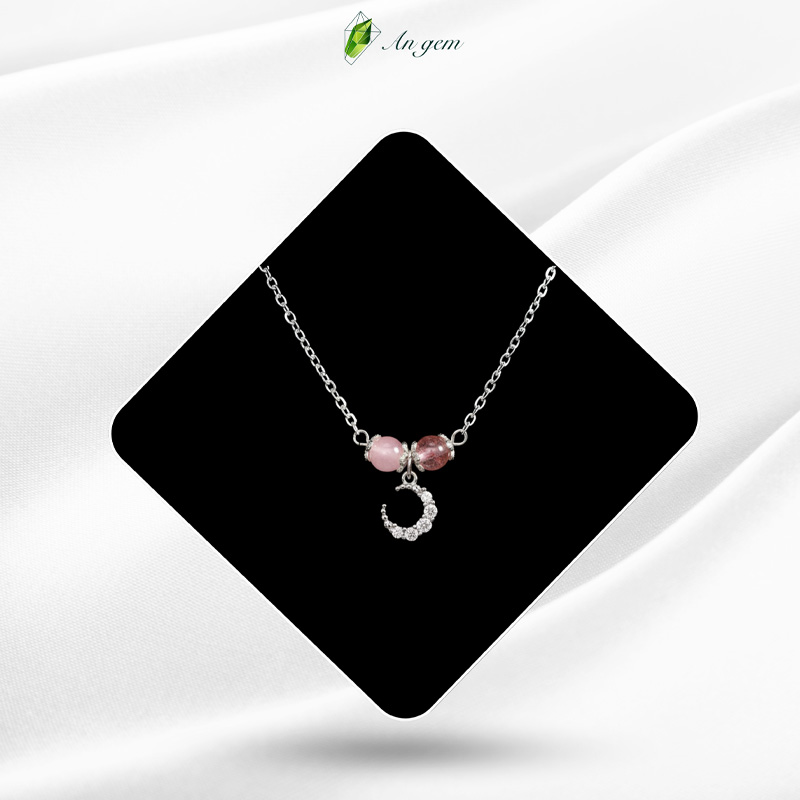 Dâu hồng & Thạch anh hồng - Mạ bạc