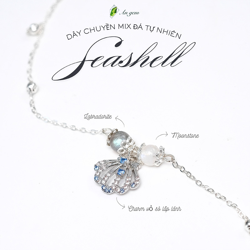 Dây chuyền nữ Seashell mix đá tự nhiên