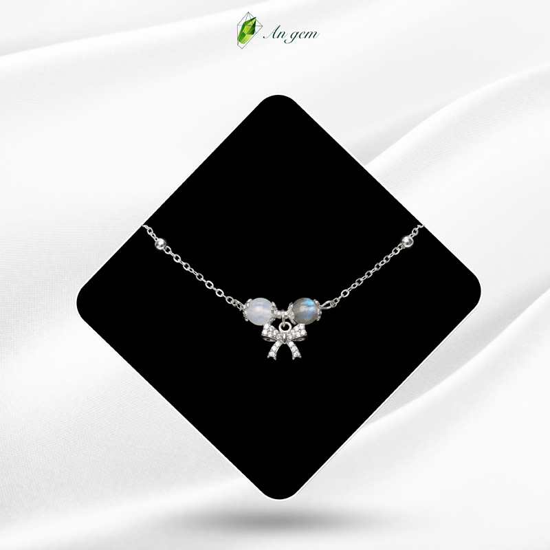 Xà cừ & Moonstone charm mạ bạc